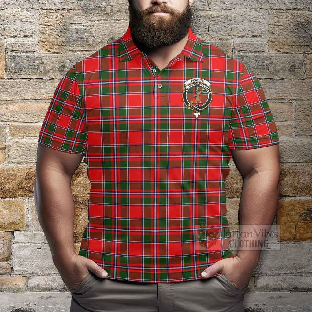 Spence (Spens) Tartan Polo Shirt with Family Crest Celtic Skull Style - Tartan Vibes Clothing