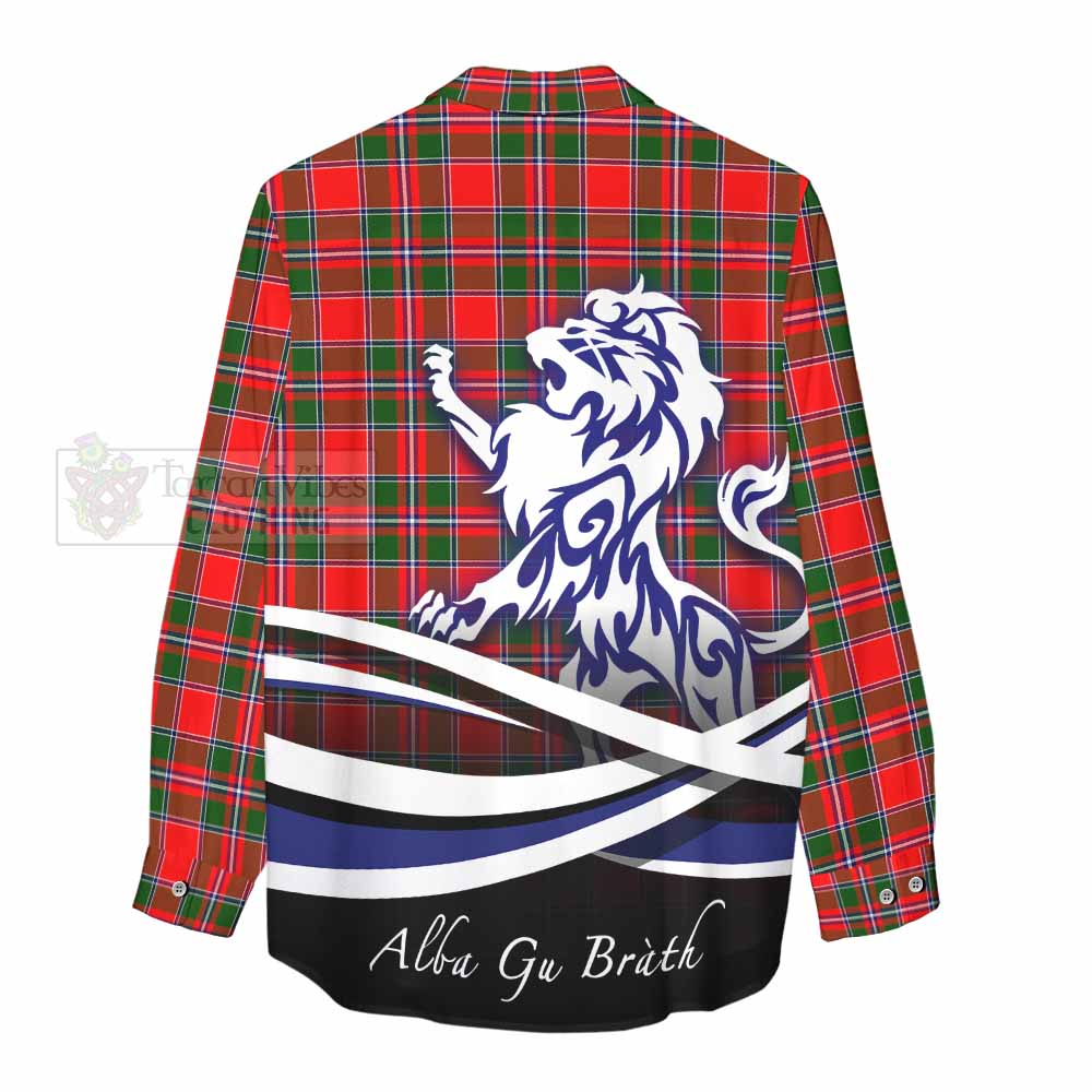 Spence (Spens) Tartan Women's Casual Shirt with Alba Gu Brath Regal Lion Emblem - Tartan Vibes Clothing