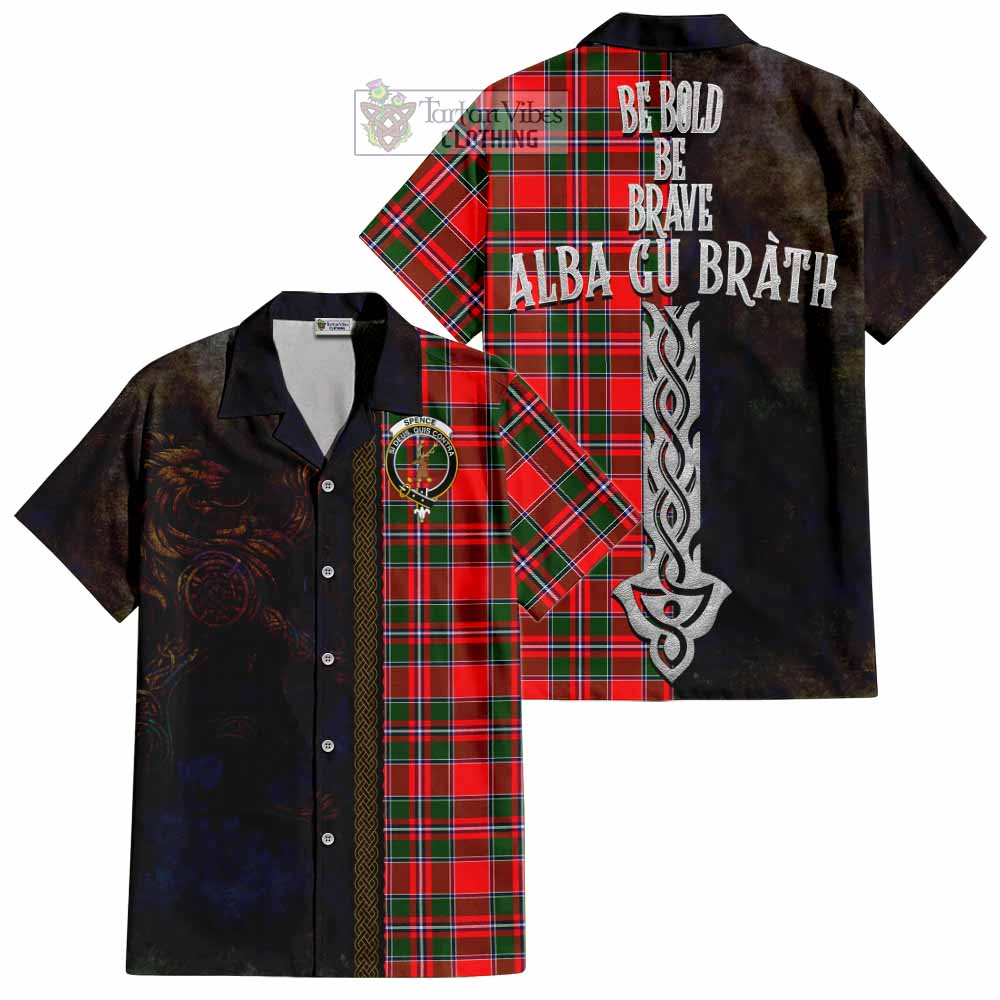 Spence (Spens) Tartan Family Crest Hawaiian Shirt Alba Gu Brath Be Brave Lion Ancient Style - Tartan Vibes Clothing