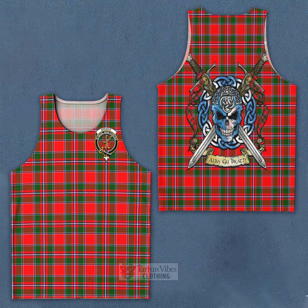 Spence (Spens) Tartan Men's Tank Top with Family Crest Celtic Skull Style - Tartan Vibes Clothing
