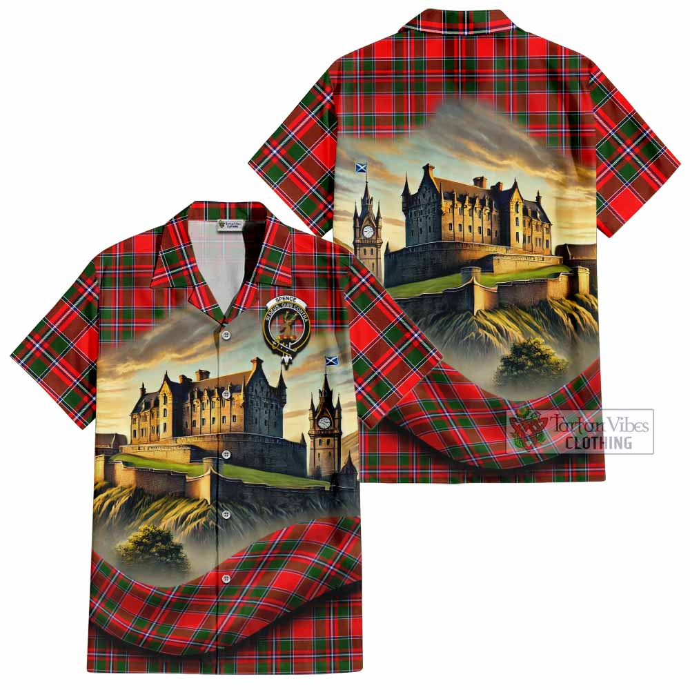 Spence (Spens) Tartan Family Crest Hawaiian Shirt with Scottish Ancient Castle Style - Tartan Vibes Clothing