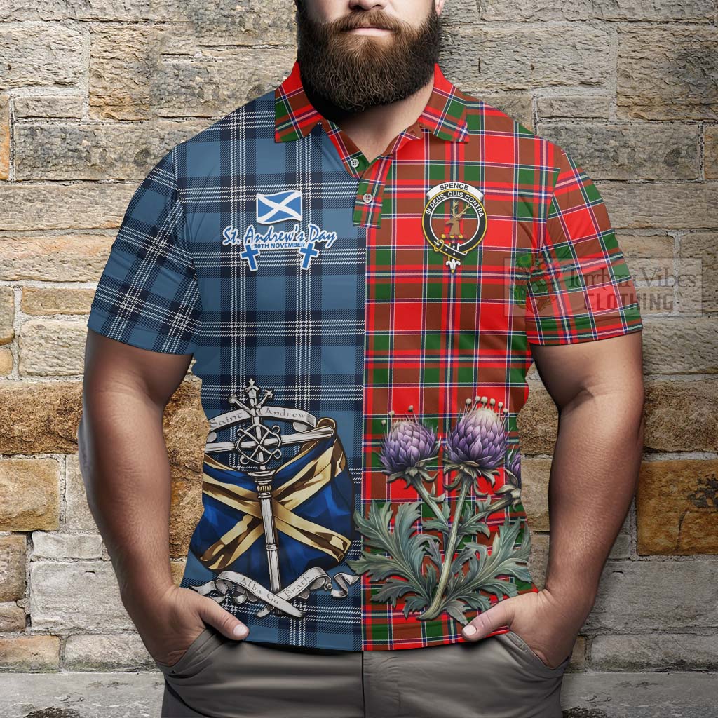 Spence (Spens) Tartan Polo Shirt Happy St. Andrew's Day Half Tartan Style - Tartan Vibes Clothing