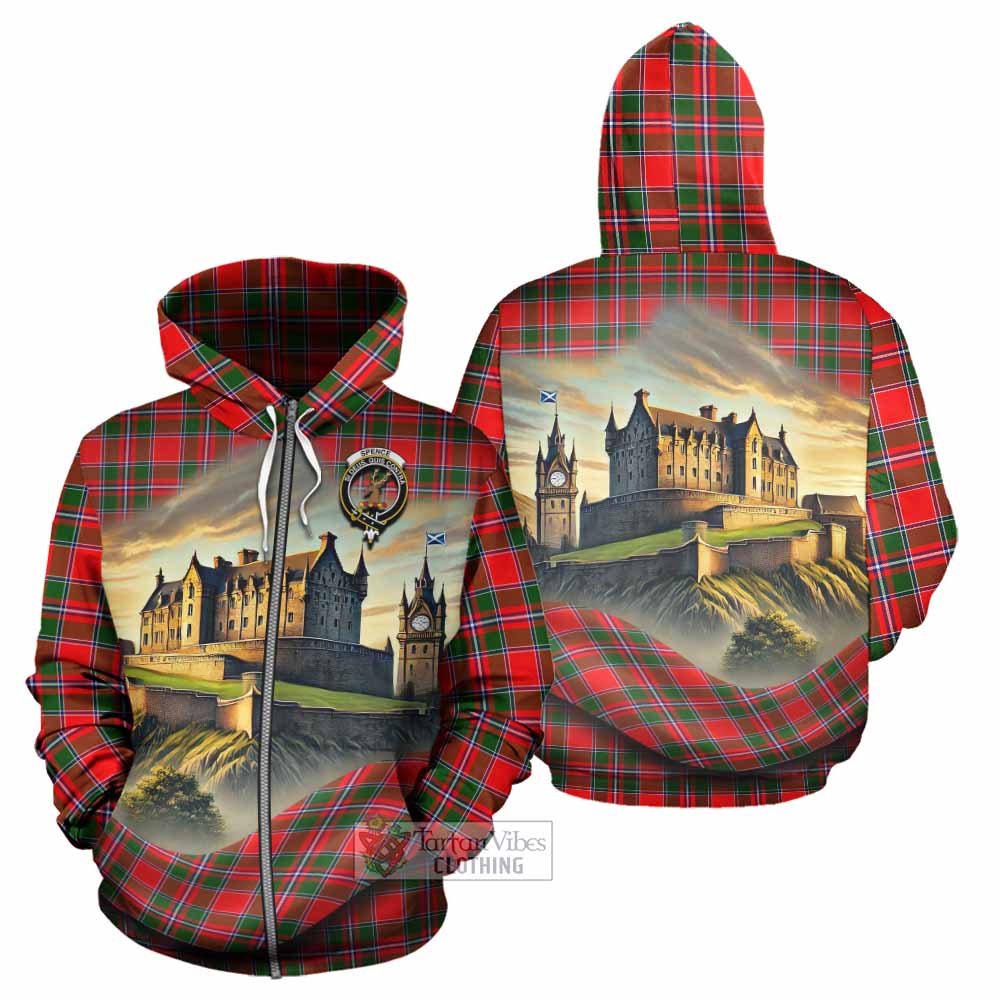 Spence (Spens) Tartan Family Crest Hoodie with Scottish Ancient Castle Style Zip Hoodie - Tartan Vibes Clothing