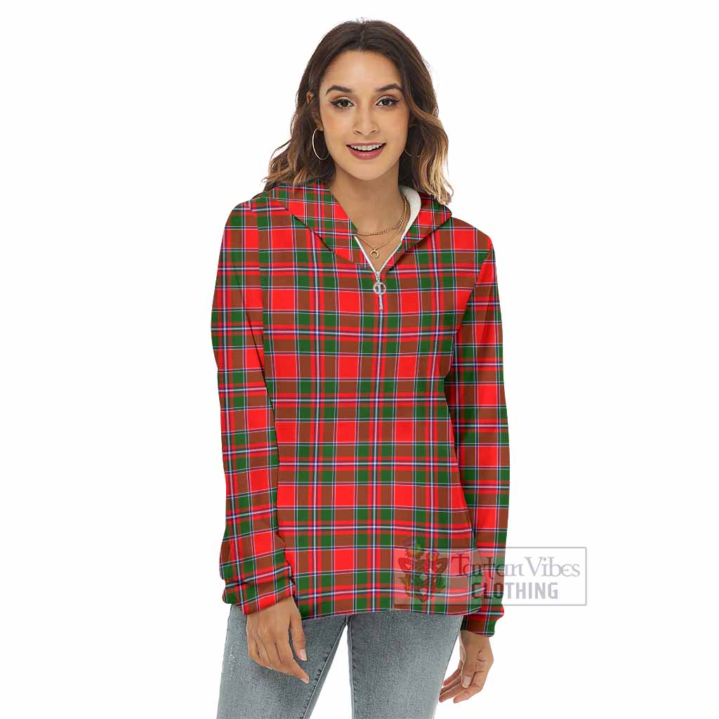 Spence (Spens) Tartan Women's Borg Fleece Hoodie with Half Zip - Tartan Vibes Clothing