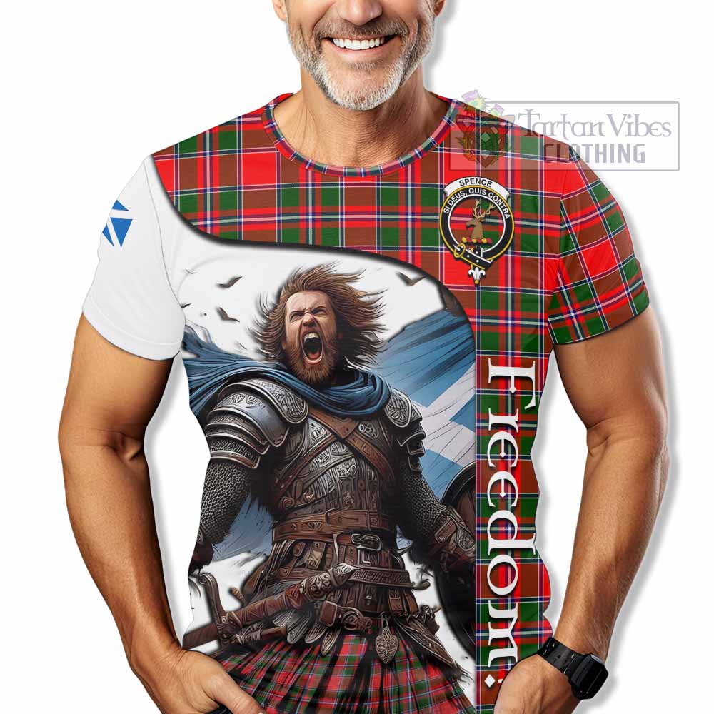 Spence (Spens) Crest Tartan T-Shirt Inspired by the Freedom of Scottish Warrior - Tartan Vibes Clothing
