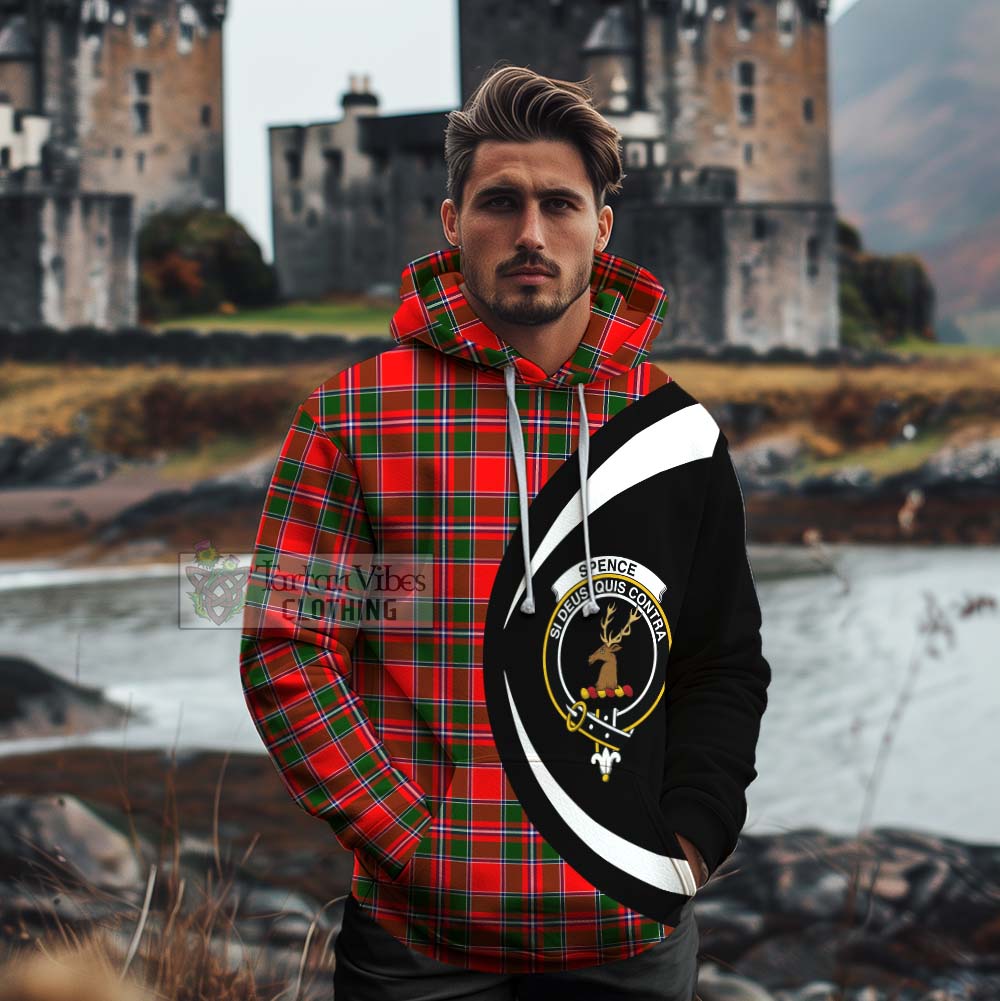 Spence (Spens) Tartan Cotton Hoodie with Family Crest Circle Style - Tartan Vibes Clothing