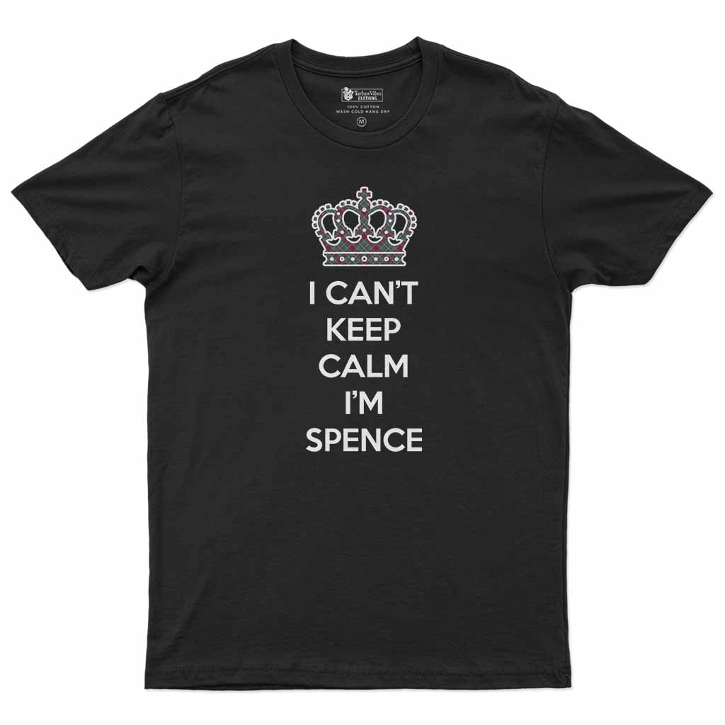 Spence (Spens) Can't Keep Calm Men's T-Shirt Black - Tartan Vibes Clothing