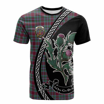 Spence (Spens) Family Crest Tartan Cotton T-shirt Alba Thistle Inspired