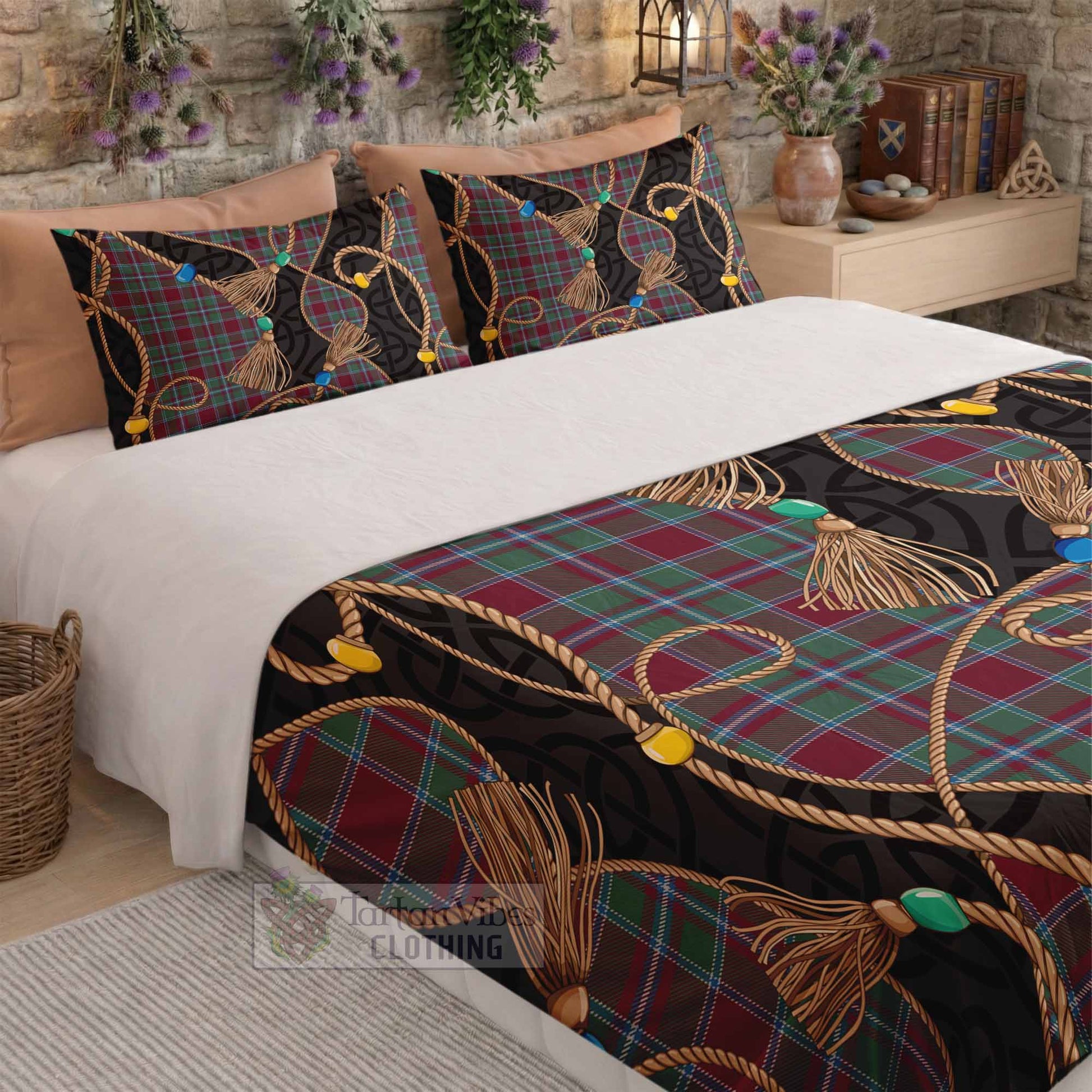 Spence (Spens) Scottish Tartan Twisted Ropes Stylized Bedding Set - Tartan Vibes Clothing