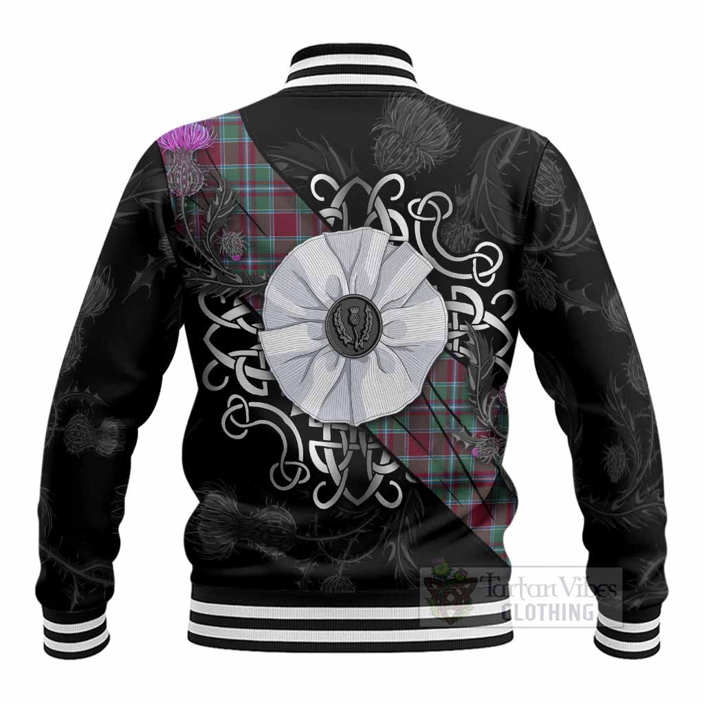 Spence (Spens) Tartan Baseball Jacket Jacobite White Rose - Tartan Vibes Clothing