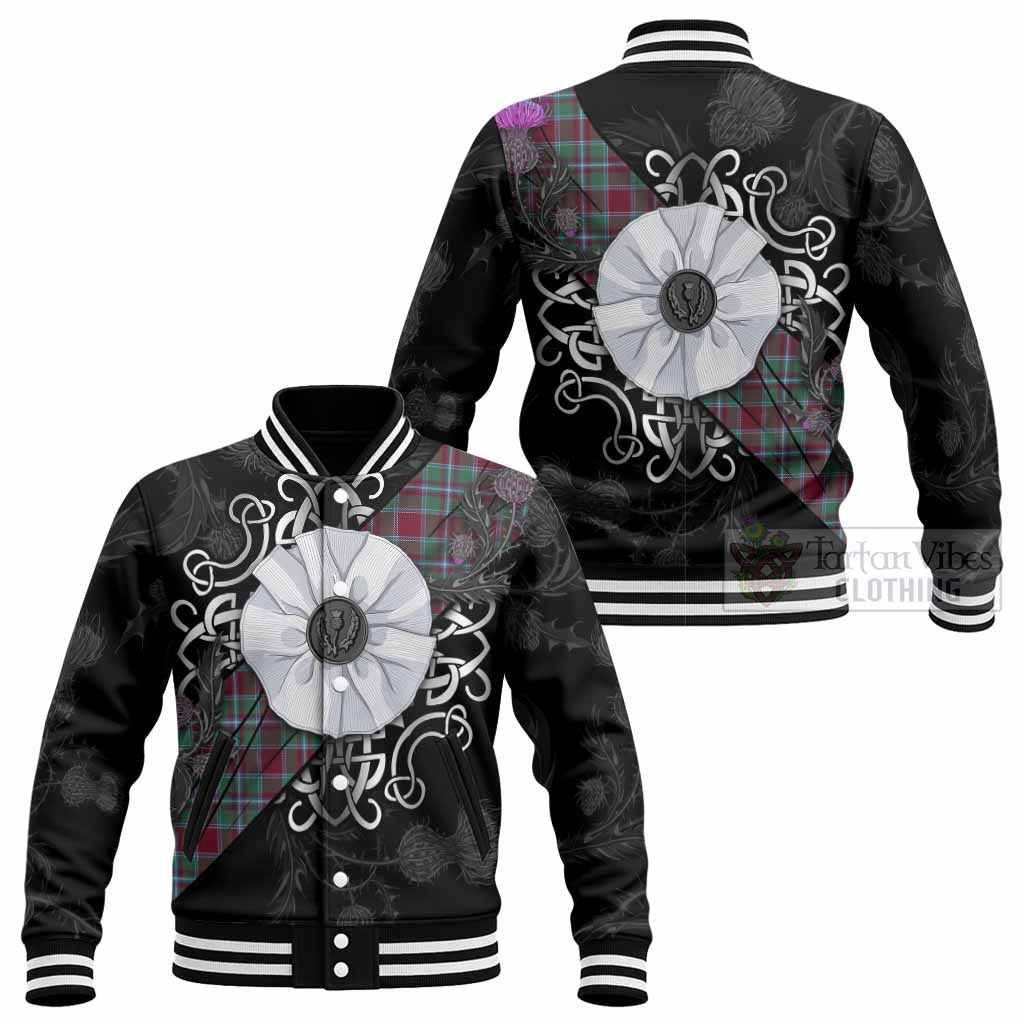 Spence (Spens) Tartan Baseball Jacket Jacobite White Rose - Tartan Vibes Clothing