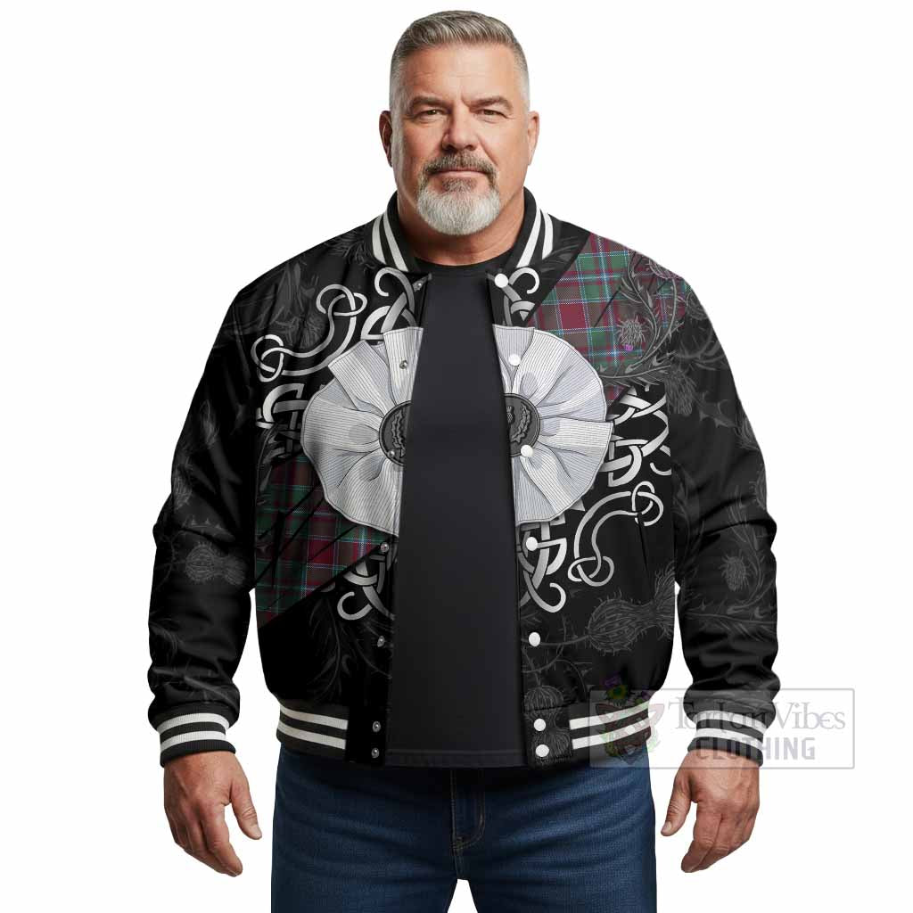 Spence (Spens) Tartan Baseball Jacket Jacobite White Rose - Tartan Vibes Clothing