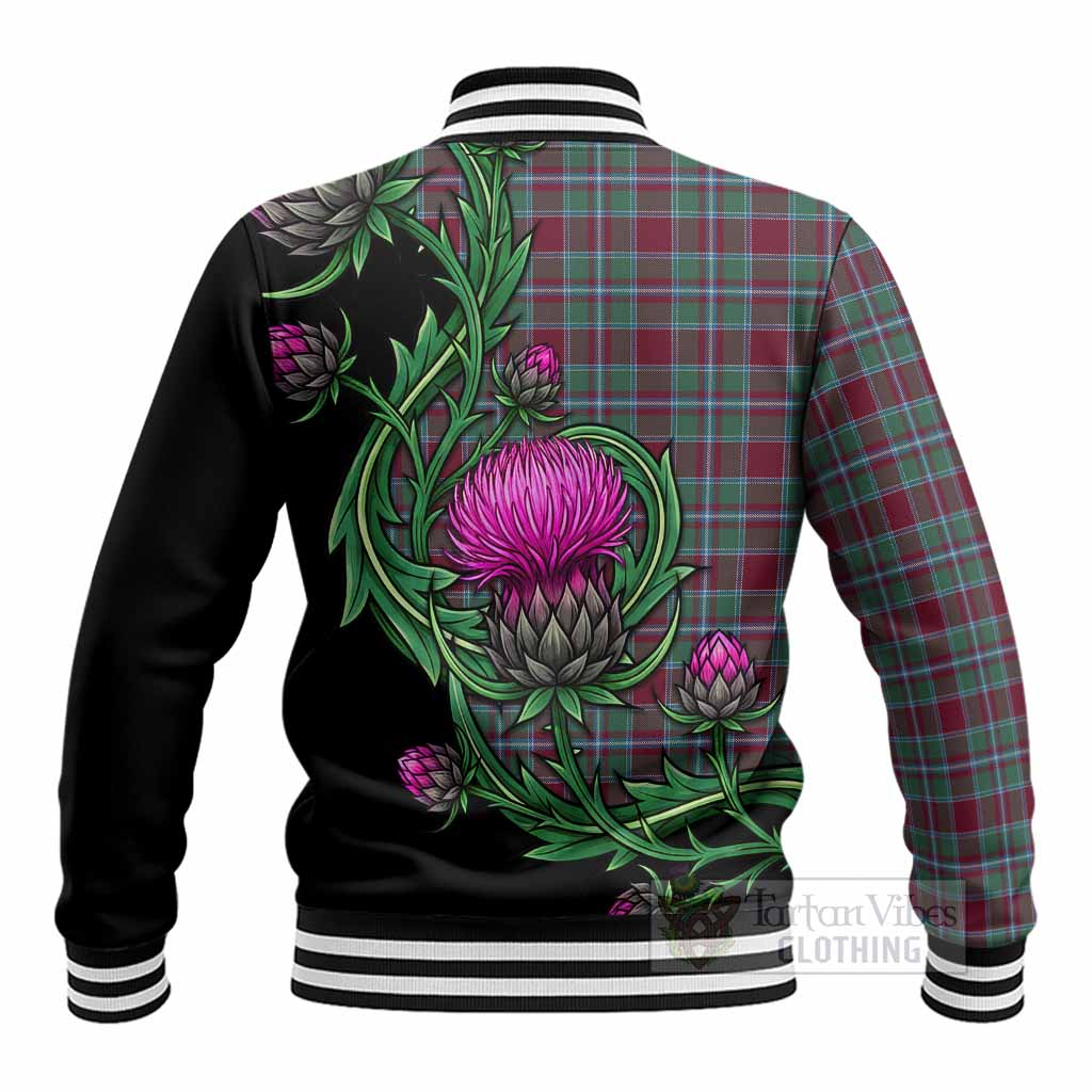 Spence (Spens) Tartan Baseball Jacket Resilient Scottish Thistle - Tartan Vibes Clothing