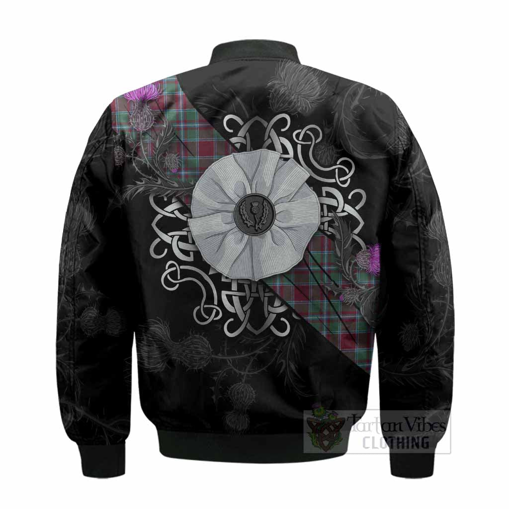 Spence (Spens) Tartan Bomber Jacket Jacobite White Rose - Tartan Vibes Clothing