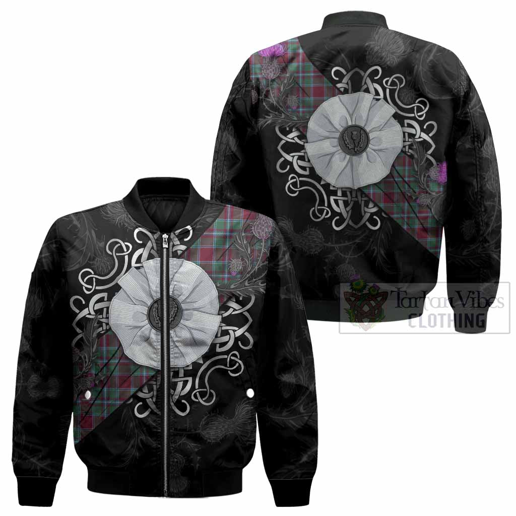 Spence (Spens) Tartan Bomber Jacket Jacobite White Rose - Tartan Vibes Clothing
