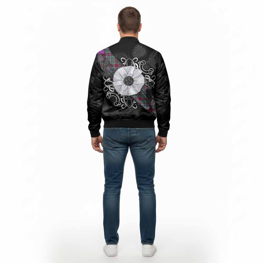Spence (Spens) Tartan Bomber Jacket Jacobite White Rose - Tartan Vibes Clothing