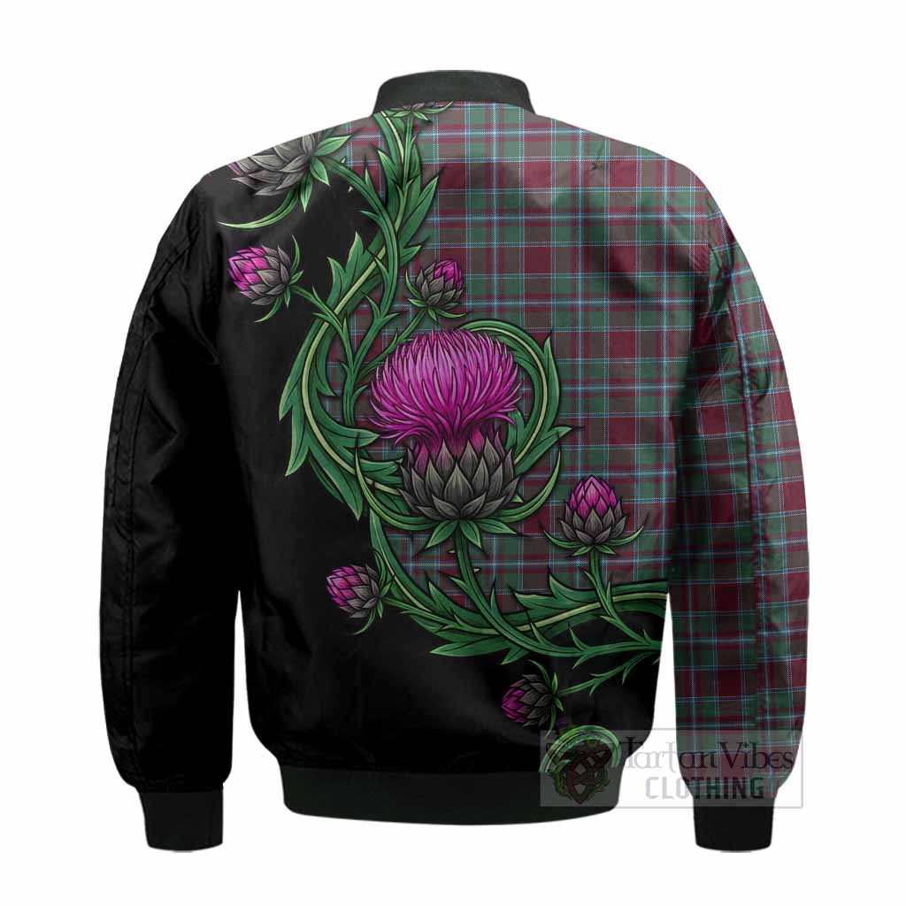 Spence (Spens) Tartan Bomber Jacket Resilient Scottish Thistle - Tartan Vibes Clothing