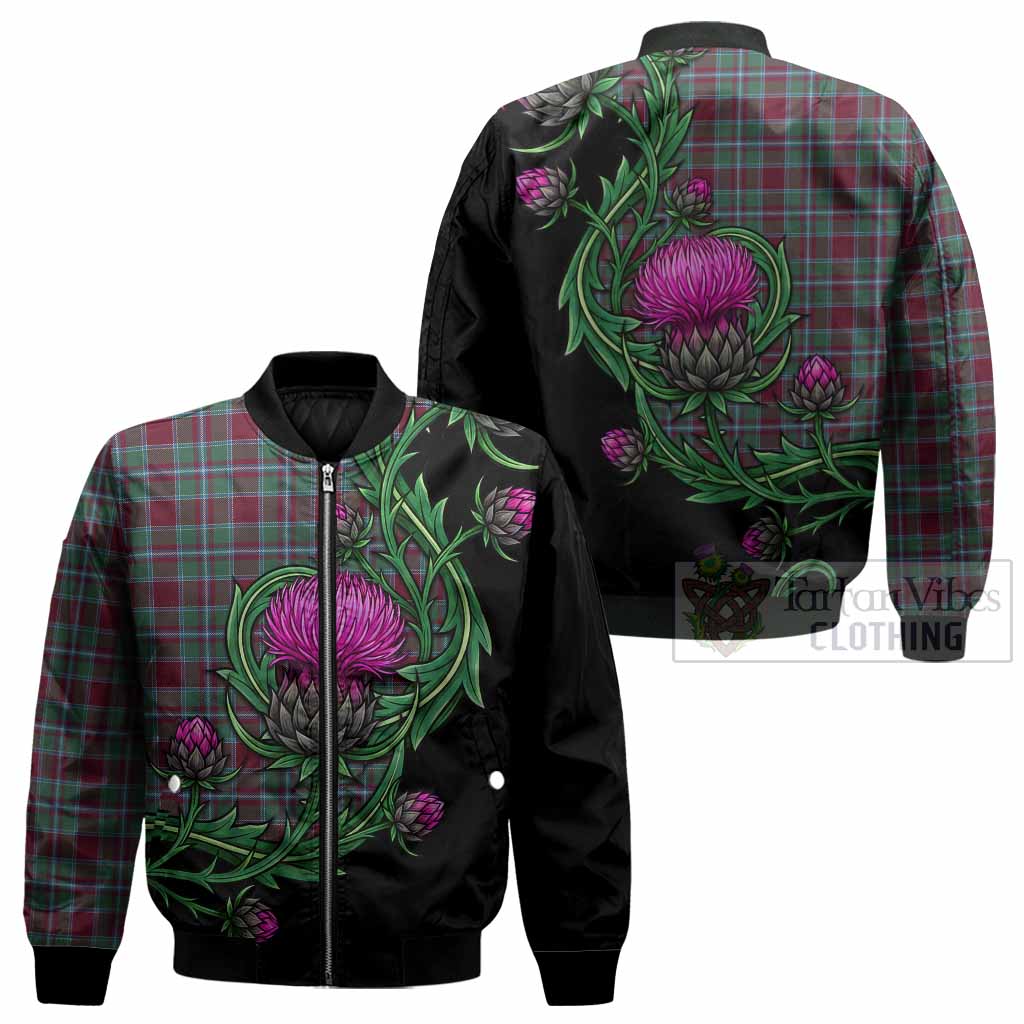 Spence (Spens) Tartan Bomber Jacket Resilient Scottish Thistle - Tartan Vibes Clothing