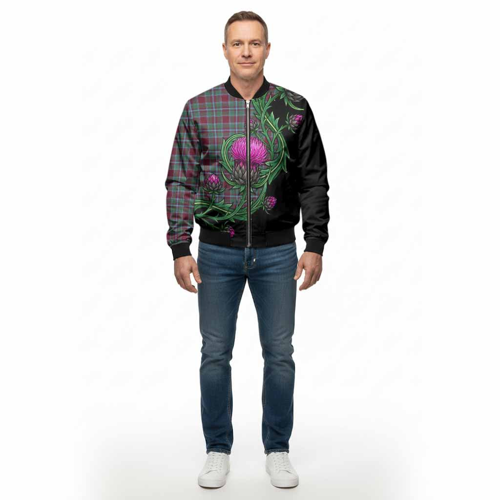Spence (Spens) Tartan Bomber Jacket Resilient Scottish Thistle - Tartan Vibes Clothing