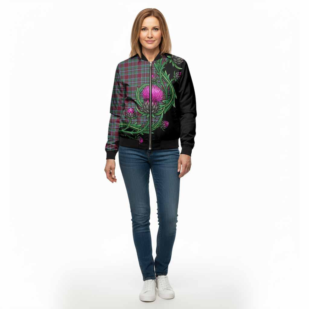 Spence (Spens) Tartan Bomber Jacket Resilient Scottish Thistle - Tartan Vibes Clothing