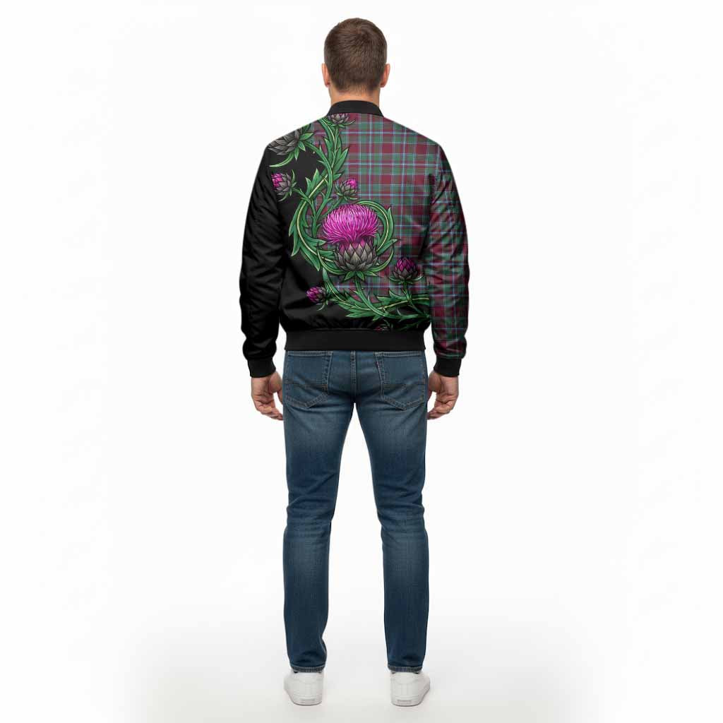 Spence (Spens) Tartan Bomber Jacket Resilient Scottish Thistle - Tartan Vibes Clothing