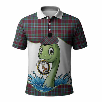 Spence (Spens) Tartan Crest Cute Nessie Polo Shirt Scottish Loch Ness Monster