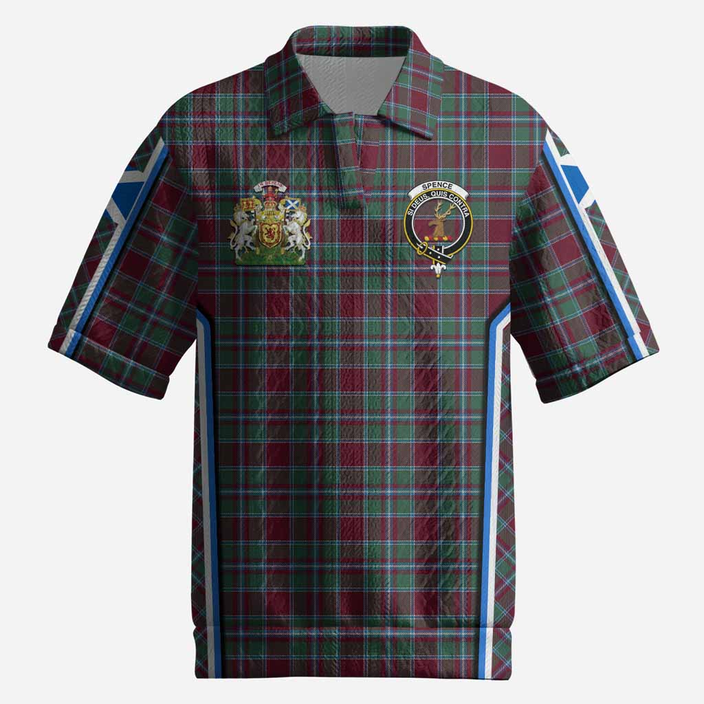 Spence (Spens) Tartan Crest Men’s Polo Sweater Top Scotland Coat of Arm Flag Style