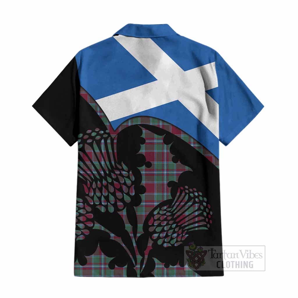 Spence (Spens) Tartan Family Crest Cotton Hawaiian Shirt Scotland Thistle Floral Flag Style