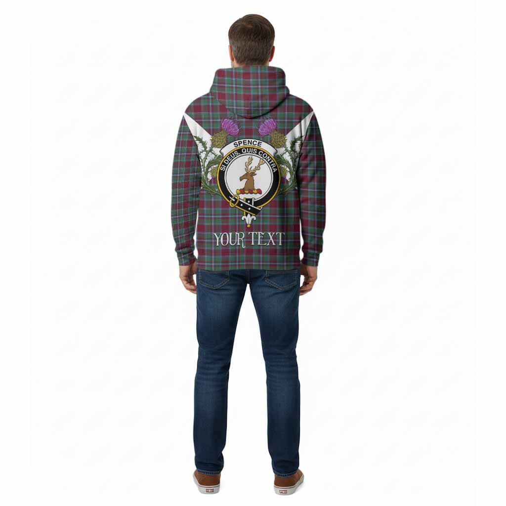 Spence (Spens) Tartan Family Crest Cotton Hoodie Scottish Burns Night Thistle Floral