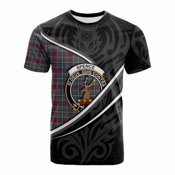Spence (Spens) Tartan Family Crest Cotton T-shirt Celtic Scottish Thistle Floral