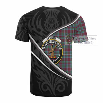 Spence (Spens) Tartan Family Crest Cotton T-shirt Celtic Scottish Thistle Floral