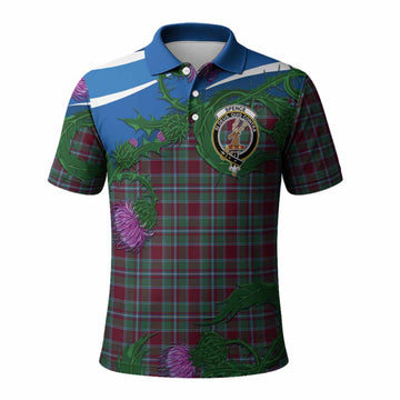 Spence (Spens) Tartan Family Crest Polo Shirt Thistle in Minimalism