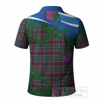 Spence (Spens) Tartan Family Crest Polo Shirt Thistle in Minimalism