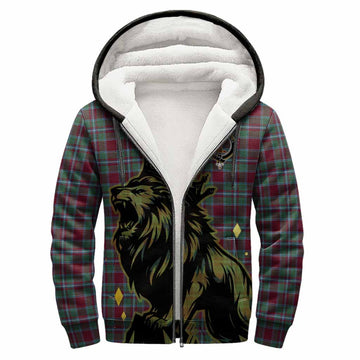 Spence (Spens) Tartan Family Crest Sherpa Hoodie Crowned Lion Roaring
