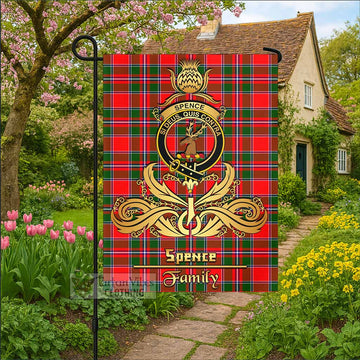 Spence (Spens) Tartan Garden Flag with Highland Thistle Cherish Family Crest Style