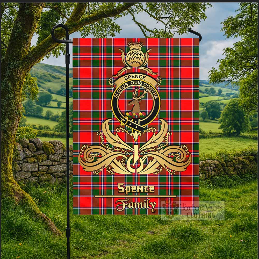 Spence (Spens) Tartan Garden Flag with Highland Thistle Cherish Family Crest Style - Tartan Vibes Clothing