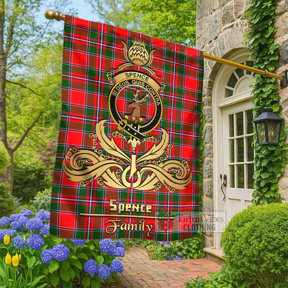 Spence (Spens) Tartan Garden Flag with Highland Thistle Cherish Family Crest Style - Tartan Vibes Clothing