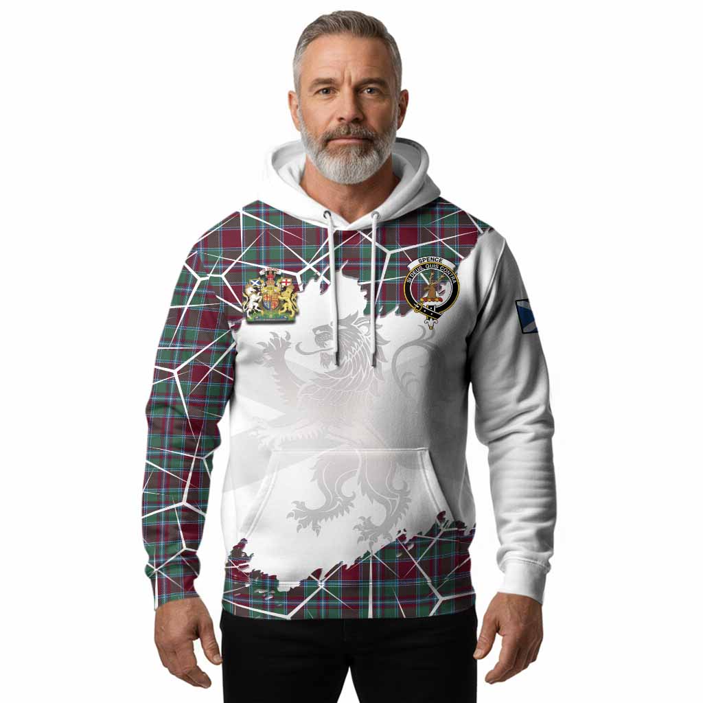 Spence (Spens) Tartan Hoodie with Family Crest and Lion Rampant Grunge Style