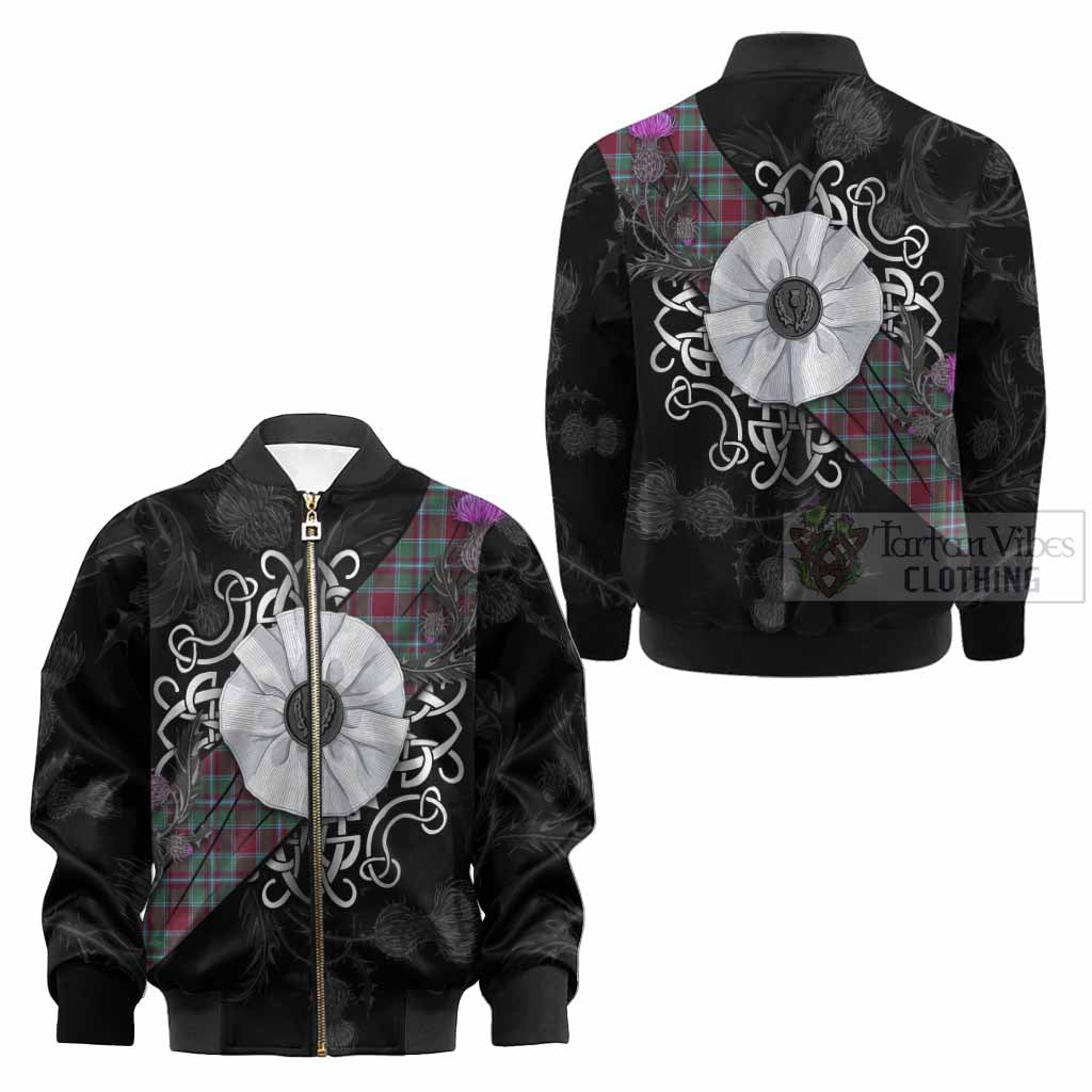 Spence (Spens) Tartan Kid Bomber Jacket Jacobite White Rose - Tartan Vibes Clothing