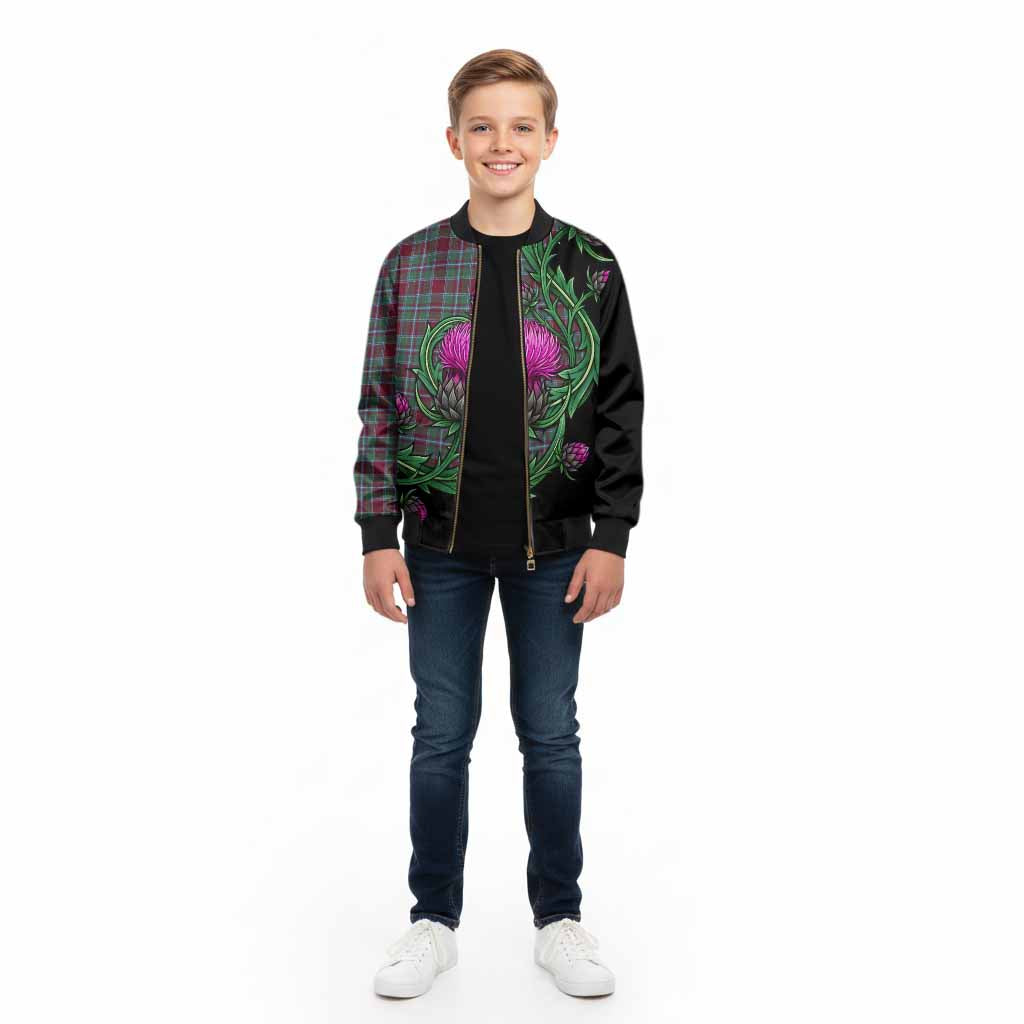 Spence (Spens) Tartan Kid Bomber Jacket Resilient Scottish Thistle - Tartan Vibes Clothing