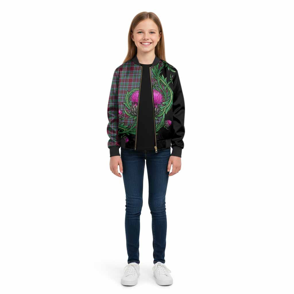 Spence (Spens) Tartan Kid Bomber Jacket Resilient Scottish Thistle - Tartan Vibes Clothing