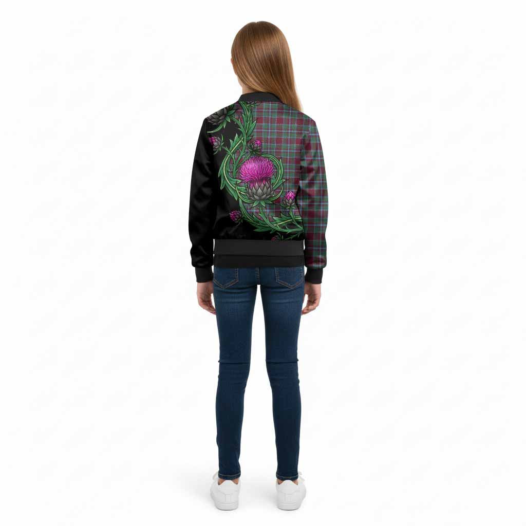 Spence (Spens) Tartan Kid Bomber Jacket Resilient Scottish Thistle - Tartan Vibes Clothing