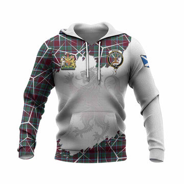 Spence (Spens) Tartan Knitted Hoodie with Family Crest and Lion Rampant Grunge Style