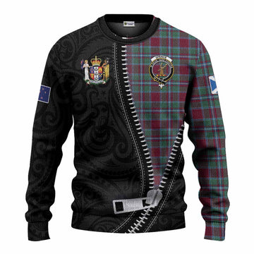 Spence (Spens) Tartan Knitted Sweater New Zealand Pattern Unique Zipper Stylized