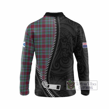 Spence (Spens) Tartan Long Sleeve Polo Shirt New Zealand Pattern Unique Zipper Stylized