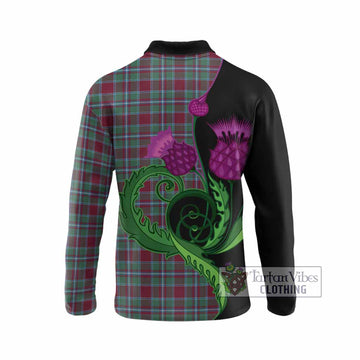 Spence (Spens) Tartan Long Sleeve Polo Shirt Traditional Scottish Thistle