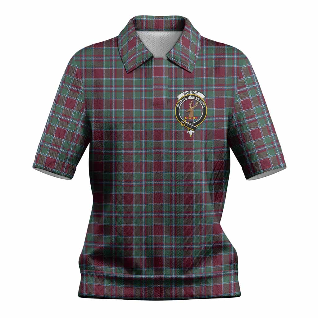Spence (Spens) Tartan Women’s Polo Sweater Top with Family Crest