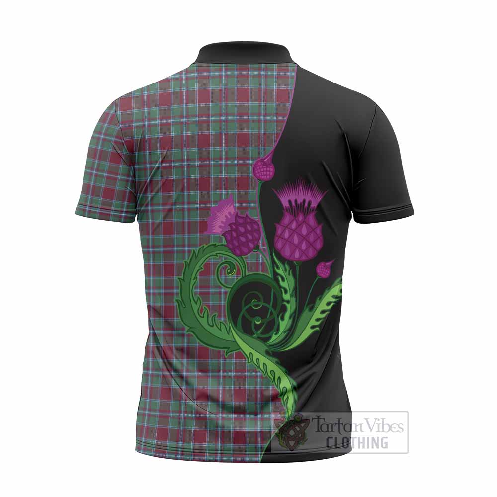 Spence (Spens) Tartan Zipper Polo Shirt Traditional Scottish Thistle