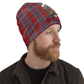 Spens Tartan Beanies Hat with Family Crest