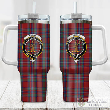 Spens Tartan and Family Crest Tumbler with Handle